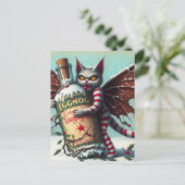 Carte Postale Rouge rayé Noël Vampire Fairy Kitty (Debout devant)