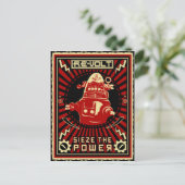 Carte Postale Rouge révolution robotique (Debout devant)