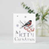 Carte Postale Rouge Robin oiseau est assis sur une branche de so (Debout devant)