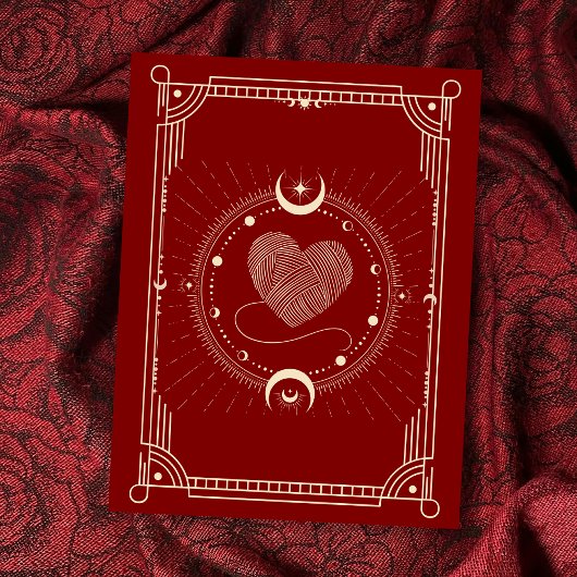 Carte Postale Rouge romance tarot lune