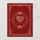 Carte Postale Rouge romance tarot lune (Devant)