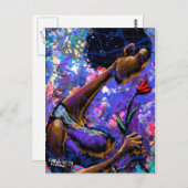 Carte postale rouge rose (Devant / Derrière)