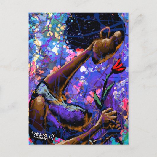 Carte postale rouge rose (Devant)