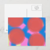 Carte Postale rouge rose et bleu 56789 art abstrait (Devant / Derrière)