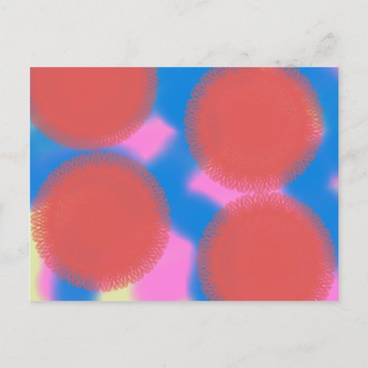Carte Postale rouge rose et bleu 56789 art abstrait (Devant)