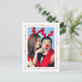 Carte Postale Rouge rustique Coeurs & Mots de Noël 2 Frontière p (Debout devant)