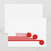 Carte postale Rouge simple déco chic numéro de tab (Devant / Derrière)