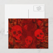 Carte postale rouge Skull Spectres (Devant / Derrière)