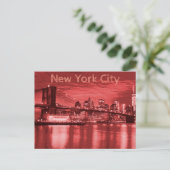 Carte Postale Rouge Skyline de New York (Debout devant)
