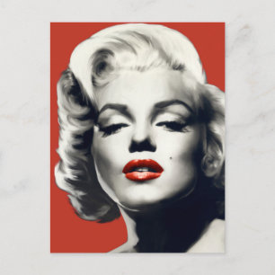 Carte Postale Rouge sur les lèvres rouges Marilyn