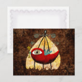 Carte postale rouge tendre pour bébé (Devant / Derrière)
