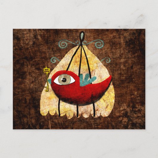Carte postale rouge tendre pour bébé (Devant)