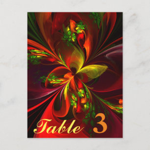Carte Postale Rouge vert moderne Floral Abstrait Art Motif #05