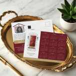 Carte Postale Rouge Watercolor Door Real Estate Calendar 2025<br><div class="desc">Magnifique et élégante entreprise immobilière 2025 calendrier marketing carte postale. Notre design comprend notre propre porte d'entrée rouge aquarelle peinte à la main. Accentué par des touches d'or sur la fente de boîte aux lettres, poignée de porte, et porte kickplate. Des appliques noires modernes et un tapis de bienvenue pour...</div>