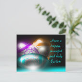 Carte postale rougeoyante d'oeufs de pâques (Debout devant)