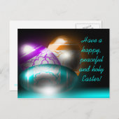 Carte postale rougeoyante d'oeufs de pâques (Devant / Derrière)