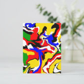 Carte Postale Rouges, jaunes, noirs, bleus et verts (Debout devant)