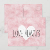 Carte Postale Rougissent le coeur rose de blanc d'amour (Devant / Derrière)