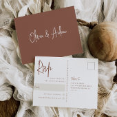 Carte Postale Rouille | Mariage de script manuscrit moderne RSVP