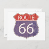 Carte Postale Rouillé rouge et bleu de panneau routier de (Devant / Derrière)