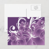 Carte Postale Rouleaux blancs floraux violets (Devant / Derrière)
