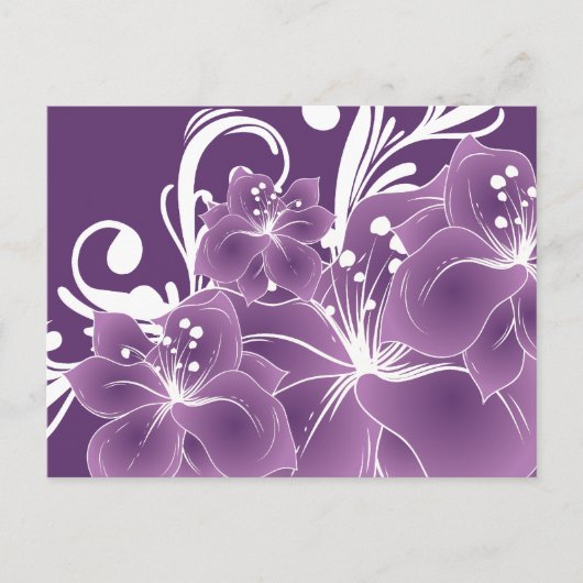 Carte Postale Rouleaux blancs floraux violets (Devant)
