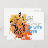 Carte Postale Rouler avec courage, Vivre avec puissance (Devant / Derrière)
