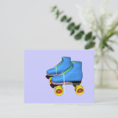 Carte Postale roulettes bleu (Debout devant)