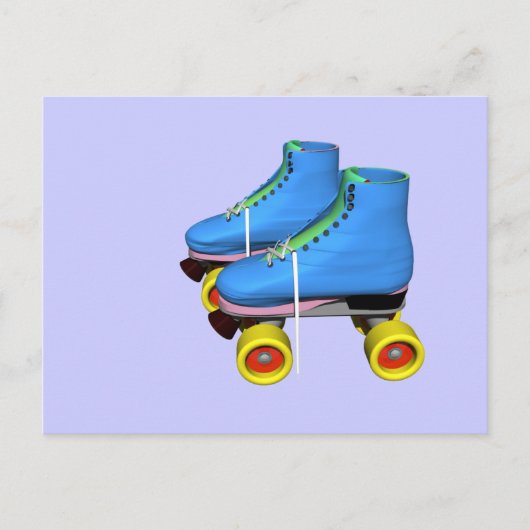 Carte Postale roulettes bleu (Devant)