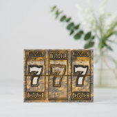 Carte Postale Roulettes de machine à sous Triple Sevens (Debout devant)