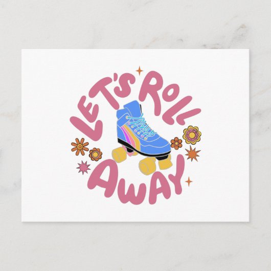 Carte Postale Roulons les patins à rouleaux (Devant)