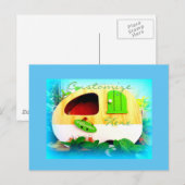 Carte Postale roulotte gitane de petite maison (Devant / Derrière)