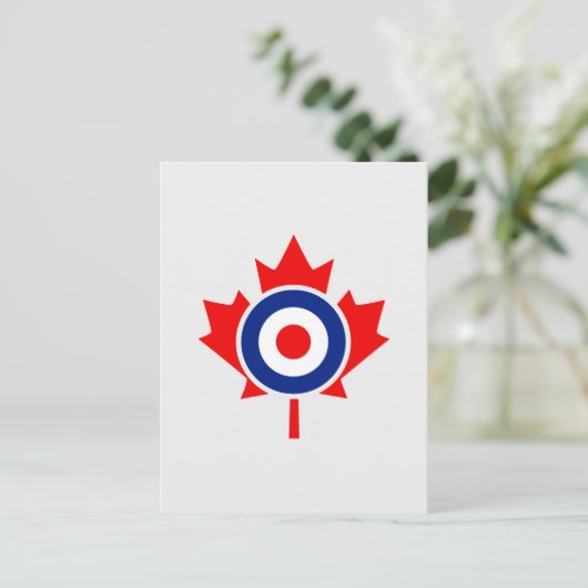 Carte Postale Rounde canadienne de la feuille d'érable Mod CANAD (Debout devant)