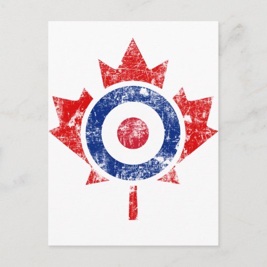 Carte Postale Roundel Canada Curling Hockey Cible Grunge Ice (Devant)