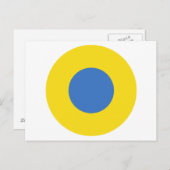 Carte Postale Roundel de l'armée de l'air ukrainienne (Devant / Derrière)