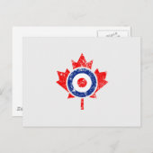 Carte Postale Roundel Feuille d'érable canadien Grunge Mod CANAD (Devant / Derrière)