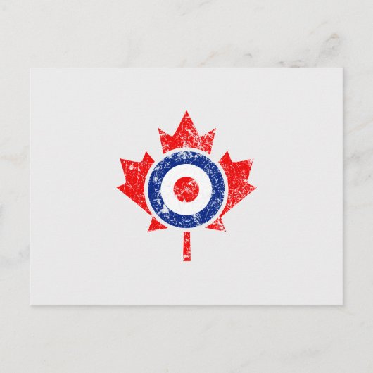 Carte Postale Roundel Feuille d'érable canadien Grunge Mod CANAD (Devant)