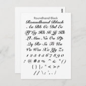 Carte Postale Roundhand Black (Devant / Derrière)