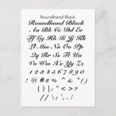 Carte Postale Roundhand Black (Devant)
