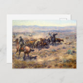 Carte Postale Roundup 1913 - Charles Marion Russell (Devant / Derrière)