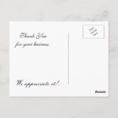 Carte Postale rousse rustique or violet entreprise MerciVous Car (Dos)