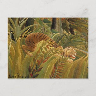 Carte Postale Rousseau Jungle Tropical Tiger Art