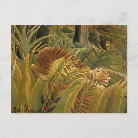Carte Postale Rousseau Jungle Tropical Tiger Art (Devant)