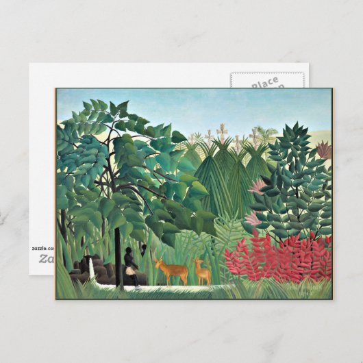 Carte Postale Rousseau - La cascade (Devant / Derrière)