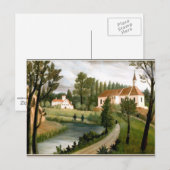 Carte Postale Rousseau - Paysage avec chapelle, art (Devant / Derrière)