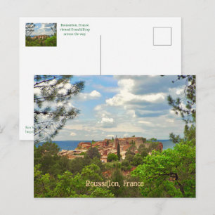 Carte Postale Roussillon, France, Belle ville sur colline