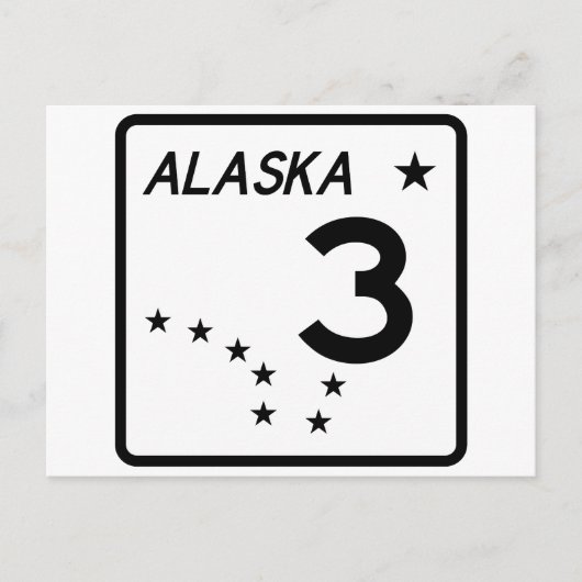 Carte Postale Route 3 de l'Alaska (Devant)