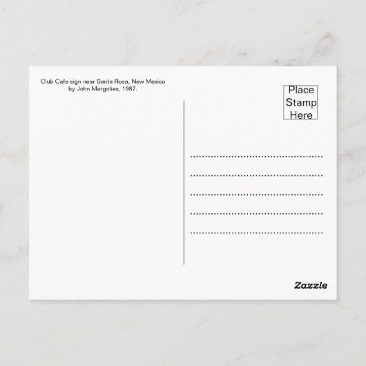 Carte Postale Route 66 (Dos)