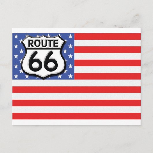 Carte Postale Route 66 American Flag Patriotic (Devant)