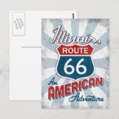 Carte Postale Route 66 Amérique Vintage (Devant / Derrière)